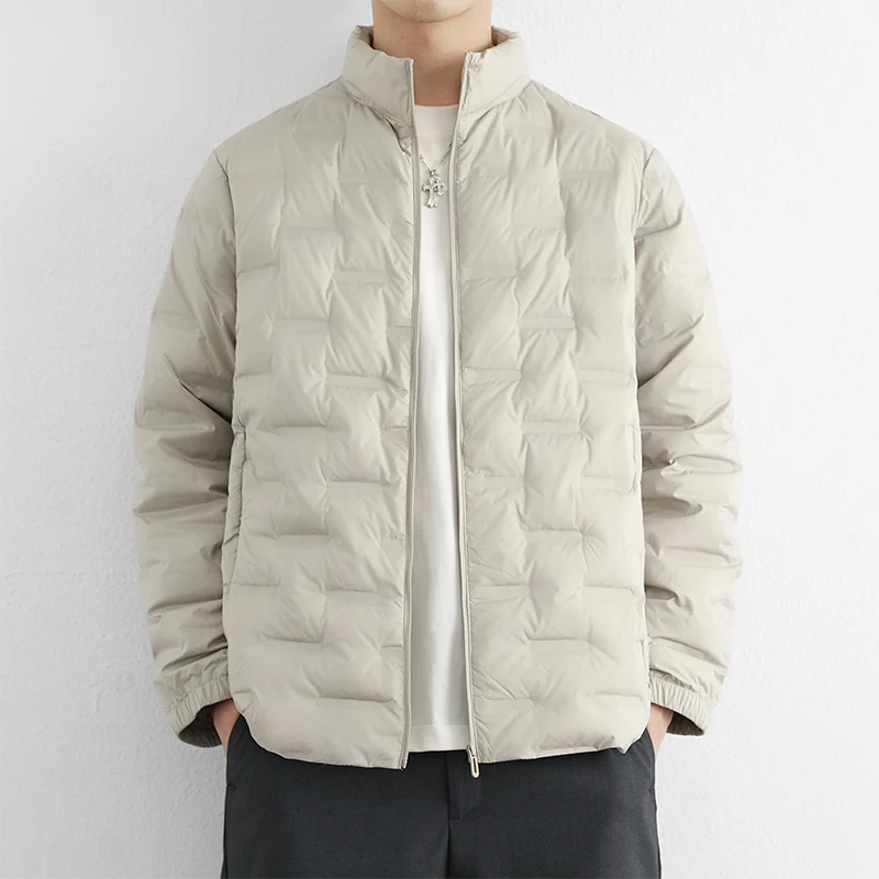 

New 2026 Autumn Winter Men's Lightweight & Warm Duck Down Jackets Outwear Windproof Casual Puffer Coat Solid Padded Top Clothing