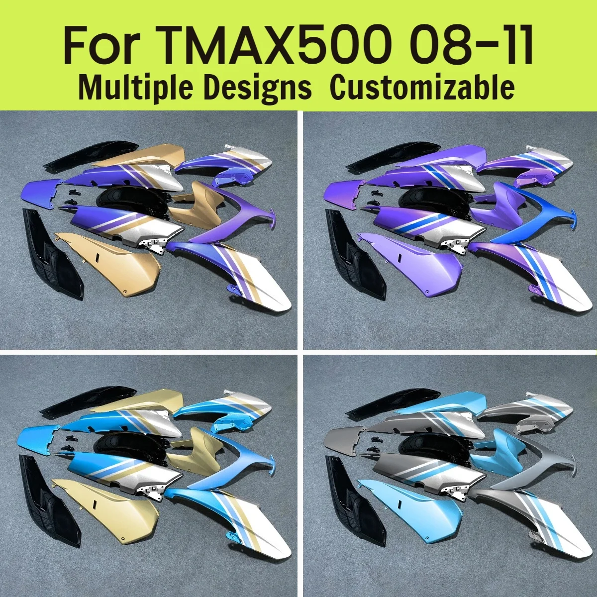 

Комплект обтекателей Prime для Yamaha T-MAX500 2008-2011: Полный набор пластиковых деталей и облицовки кузова