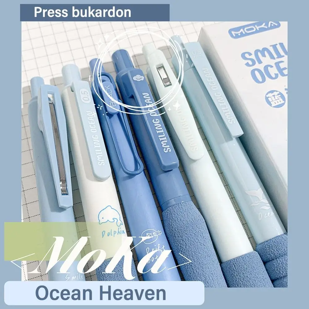 

6 шт./кор., высококачественная гелевая ручка с наконечником ST, пресс-тип 0,5 мм, шариковая ручка с черными чернилами, мягкая ручка с облачной ручкой, нейтральная ручка, специальные для студентов