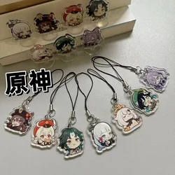 Game Impact Mini Venti Kamisato Ayaka Lanyards For IPhone/Xiaomi/Huawei Mobile Phone Case Keychain Car Key Chains Cover Hang