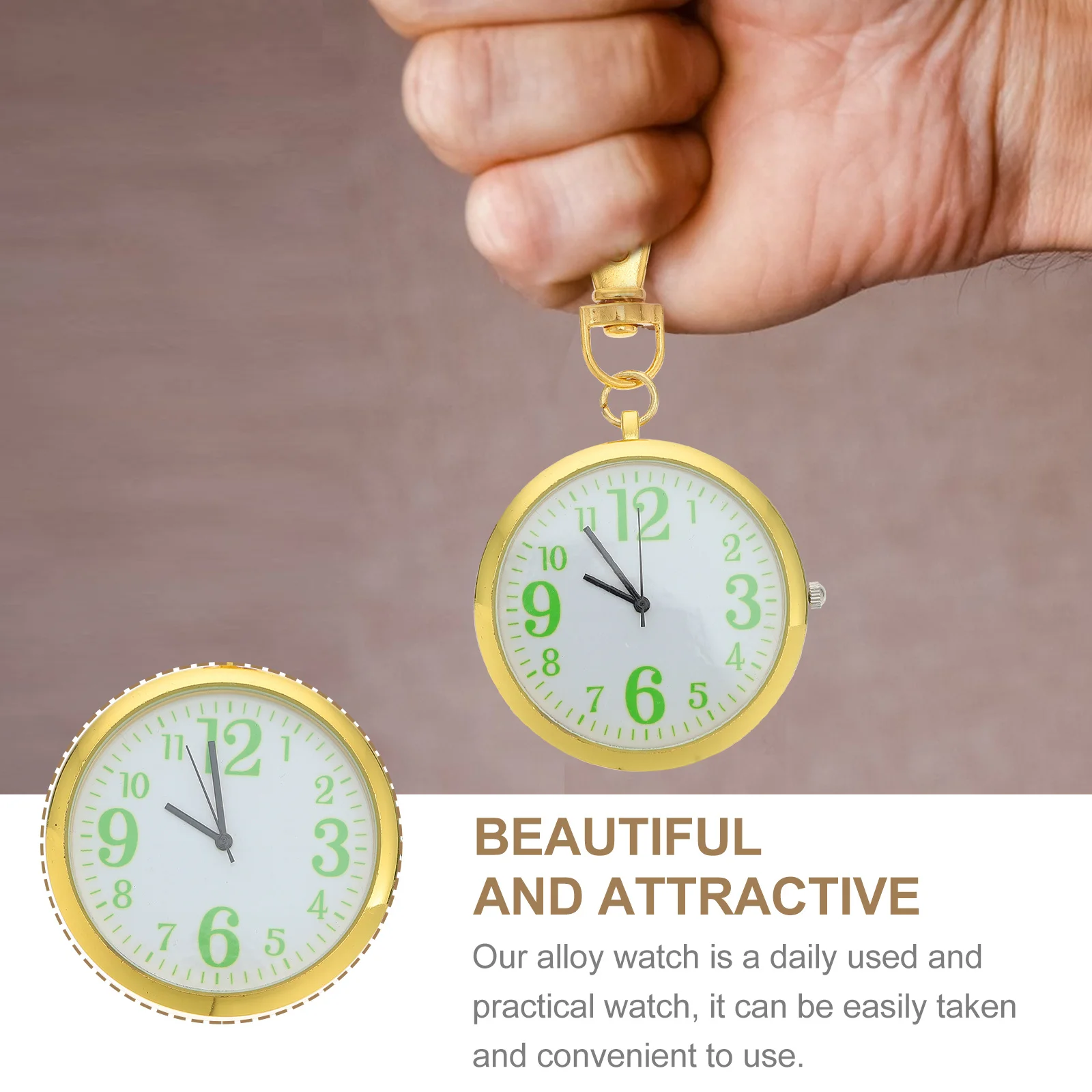 

Pocket Watch For Digital Portable Nurse Hanging Alloy Ordinary Glass Mirror Elderly