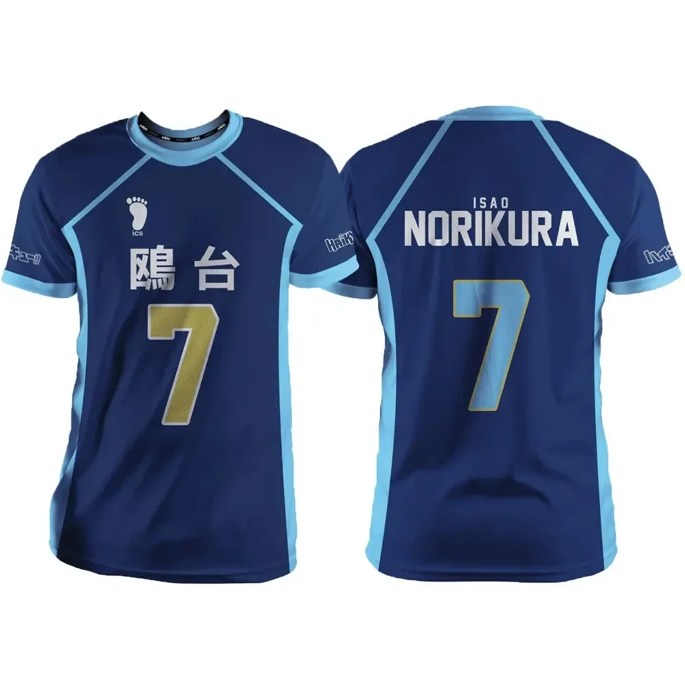 

Haikyuu Kamomedai Blue Cartoon Anime Cosplay Men Jersey Summer Short Sleeve Children Unisex Tee Tops 2024 Fashion Women T-shirt