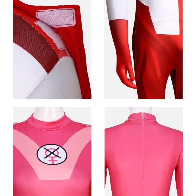 Halloween Invincible Cosplay Costume Zentai Bodysuit Mark Grayson Jumpsuit Atom Eve OmniMan Omni Man Suit Cape Adult Kids view 5