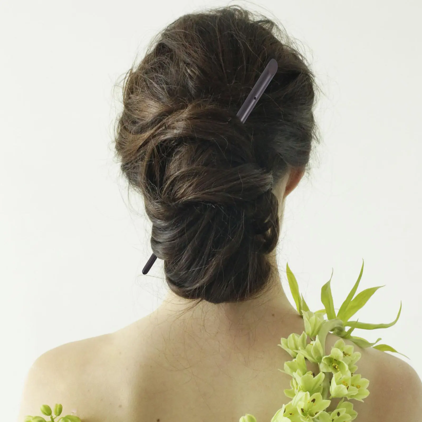 2pcs Ancient Hairpin Natural Ebony Wood Hair Bun Stick For Party Wedding Half Ball Head Style Oriental Headdress Long Chinese