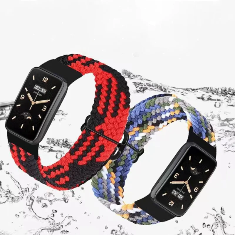 Correa de nailon para Xiaomi Mi Band 7, 8 Pro, Correa elástica ajustable trenzada, pulsera de repuesto para Redmi watch 4