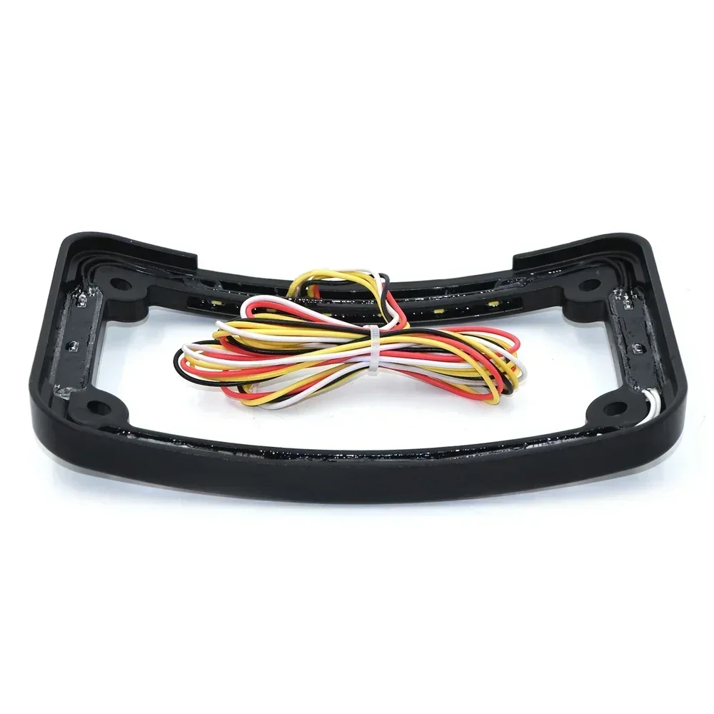 Dual LED Curved Motorcycle License Plate Frame w/ Brake OR Turns - Black Finish Motor Parts