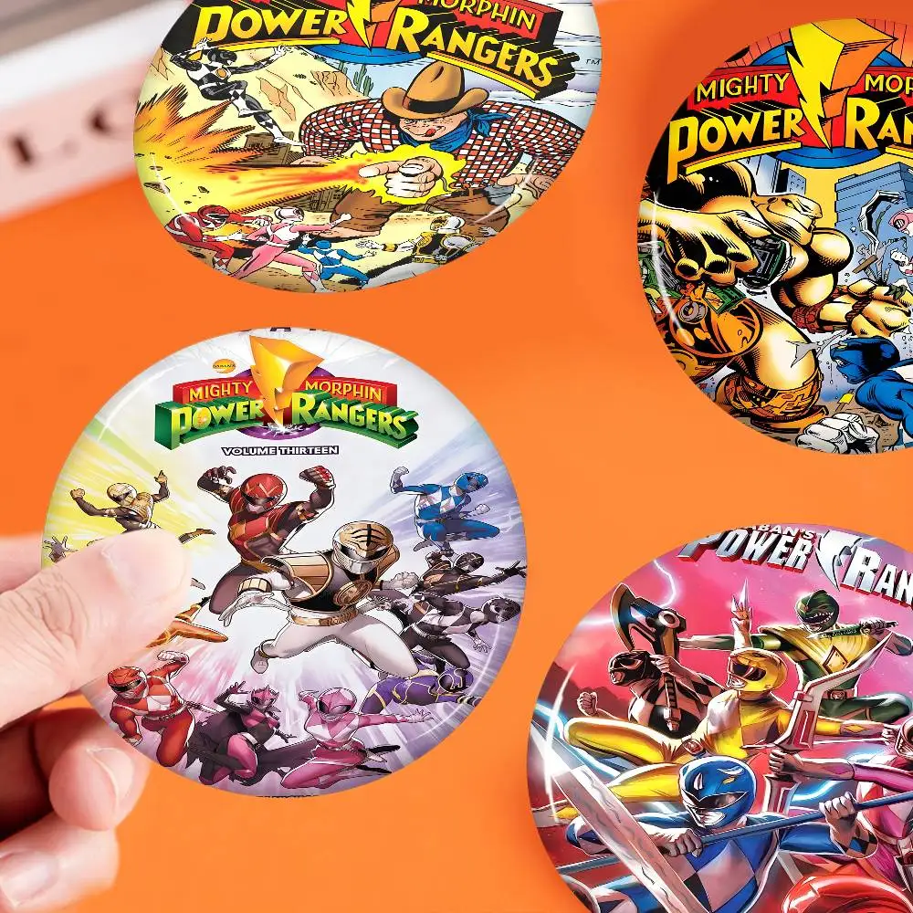 M-Mighty M-Morphin Power Rangers 32/44/58MM Badges Personnalisables Mignons et Amusants, Bijoux Créatifs, Cadeaux pour Amis