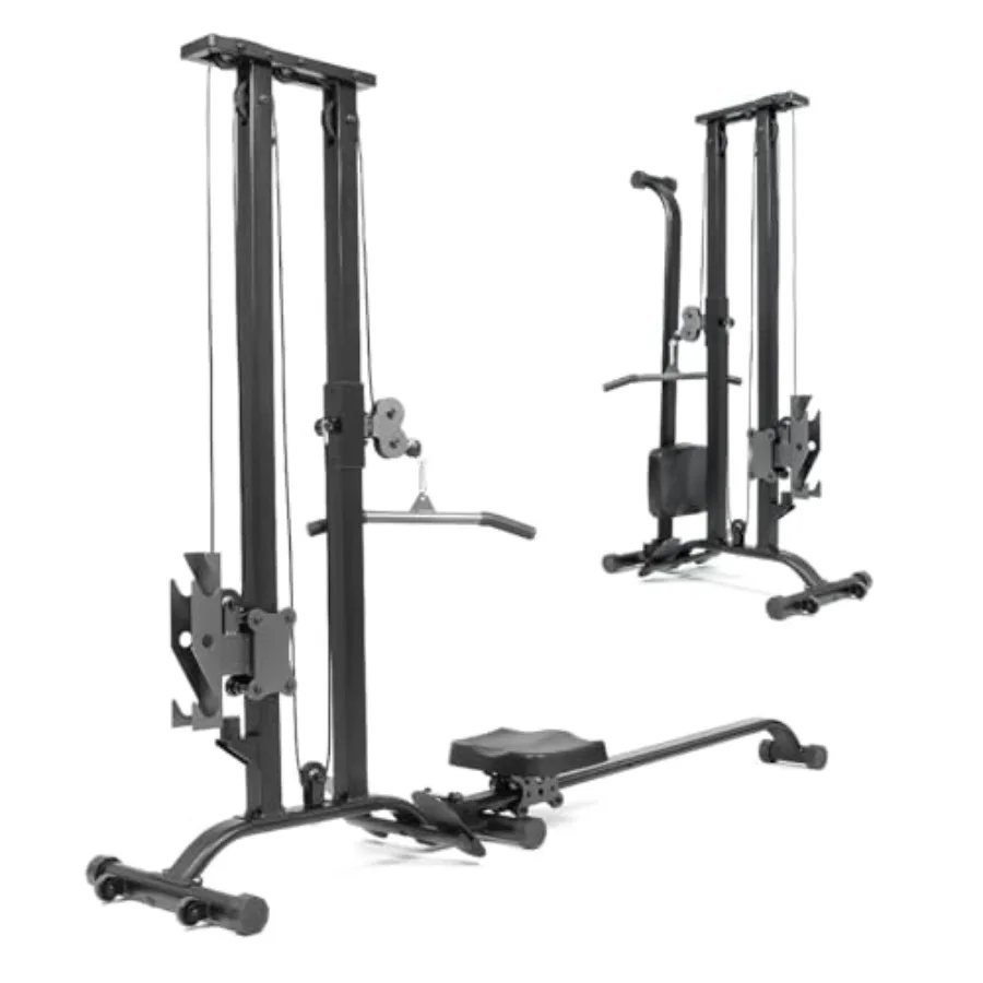 Kabelmaschine, Heim-Fitnessstudio, 330 Pfund Platten, geladene Kabel-Crossover-Maschine, 2-in-1-Funktionstrainer mit Rudergerät, platzsparend