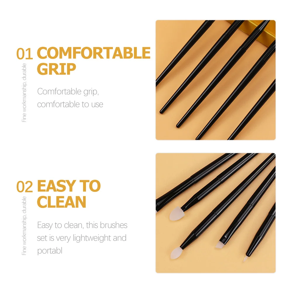 1Set siliconenborstelset Draagbare lippenstift Wenkbrauw Oogschaduwapplicators Gemakkelijk schoon te maken Herbruikbare make-uphulpmiddelen voor dagelijkse professionals