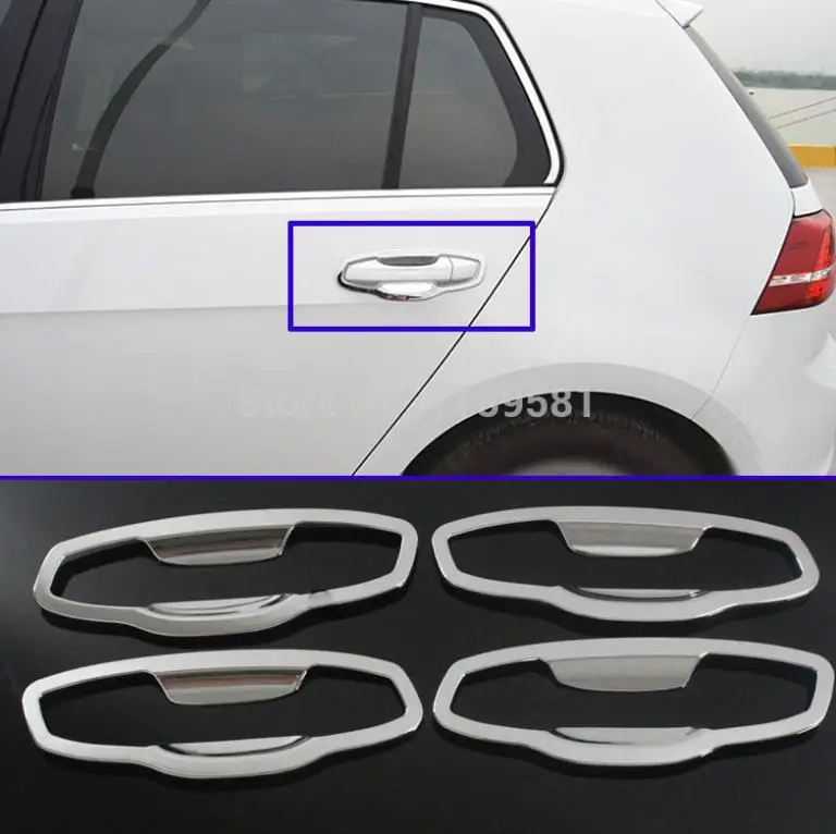 

For VW Golf 7 MK7 2014 2015 2016 ABS Chrome Door Bowl Trim Car Accessories Stickers