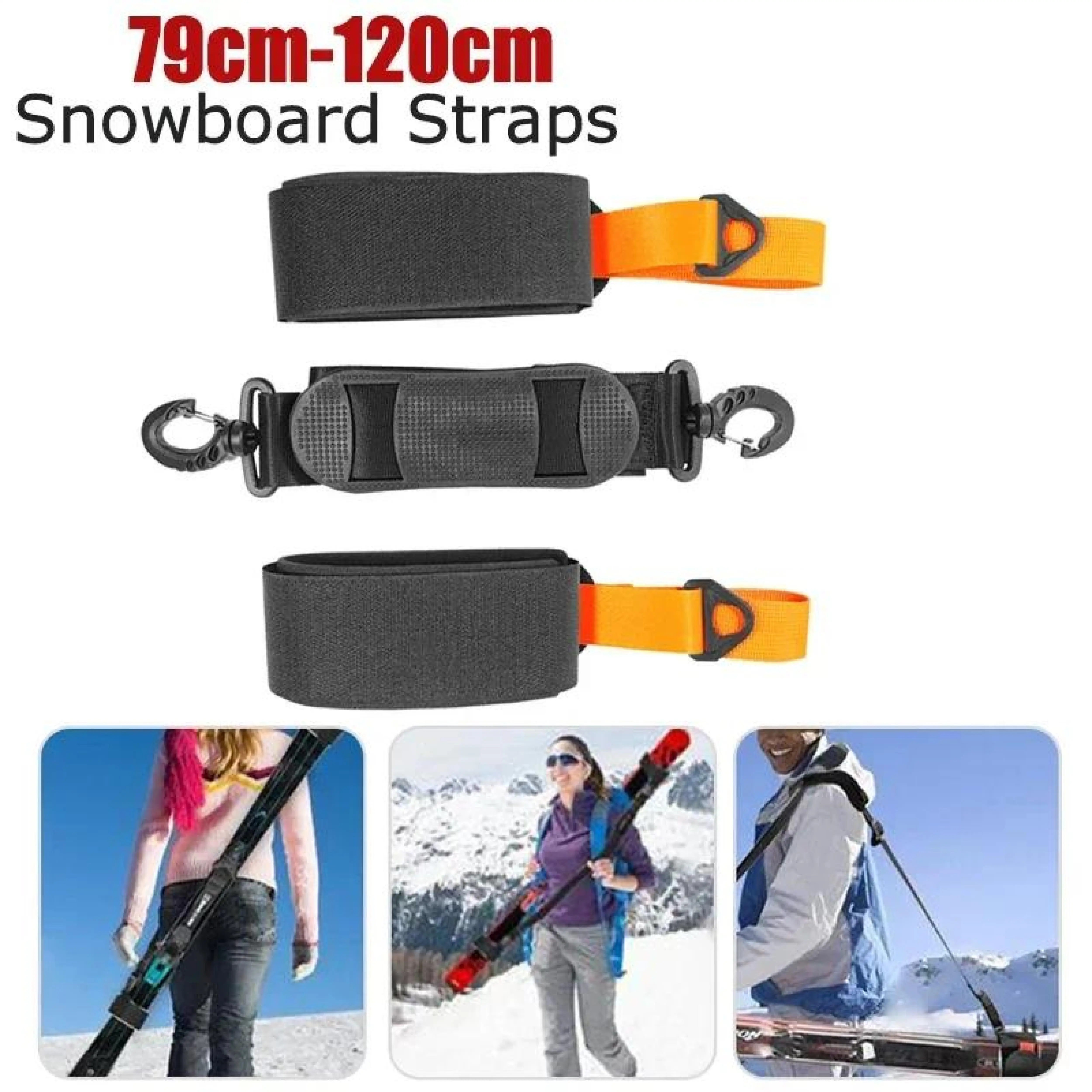 Handle Straps Snowboard Nylon with Ant-Slip Pad Snowboard Straps Skiing Pole Carrier Protect Pole Tie Outdoor Sports Accessories