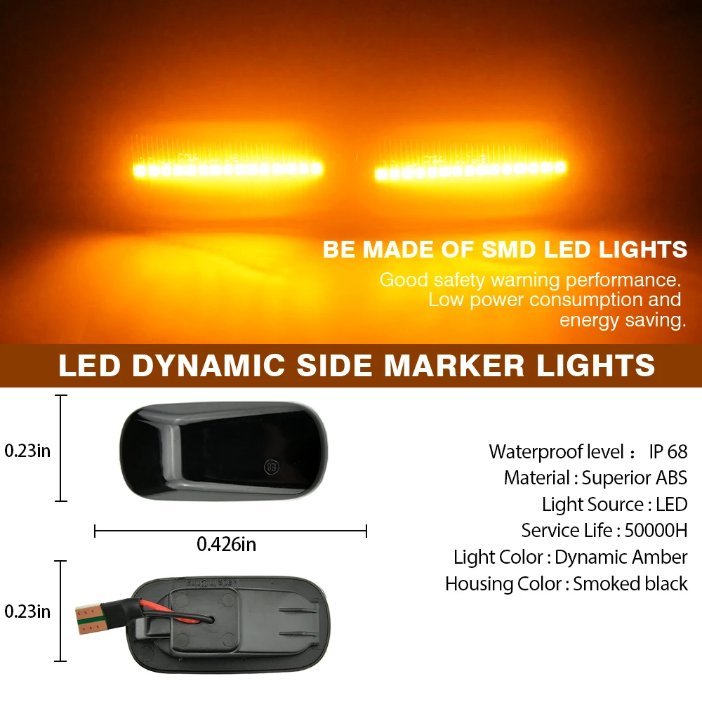 

Auto Parts Side Marker Lamp Dynamic LED Turn Signal Lights For Honda CRV Accord Civic Jazz Fit Stream Integra DC5 Odyssey Acura