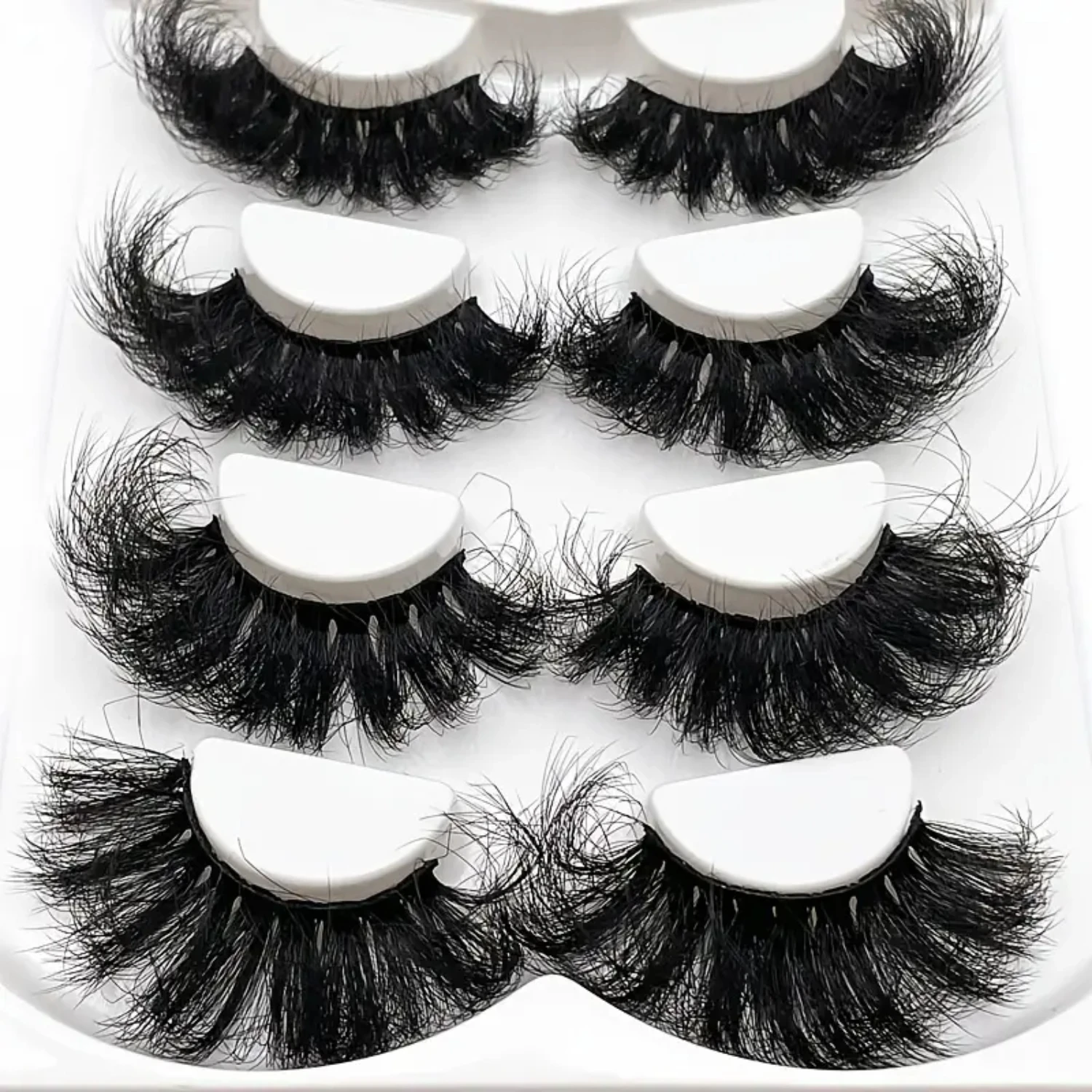 

4 Pairs Fake Eyelashes Lashes Faux Mink Lashes Fluffy Disorderly Lashes Eyelashes Extensions Of Eyelashes