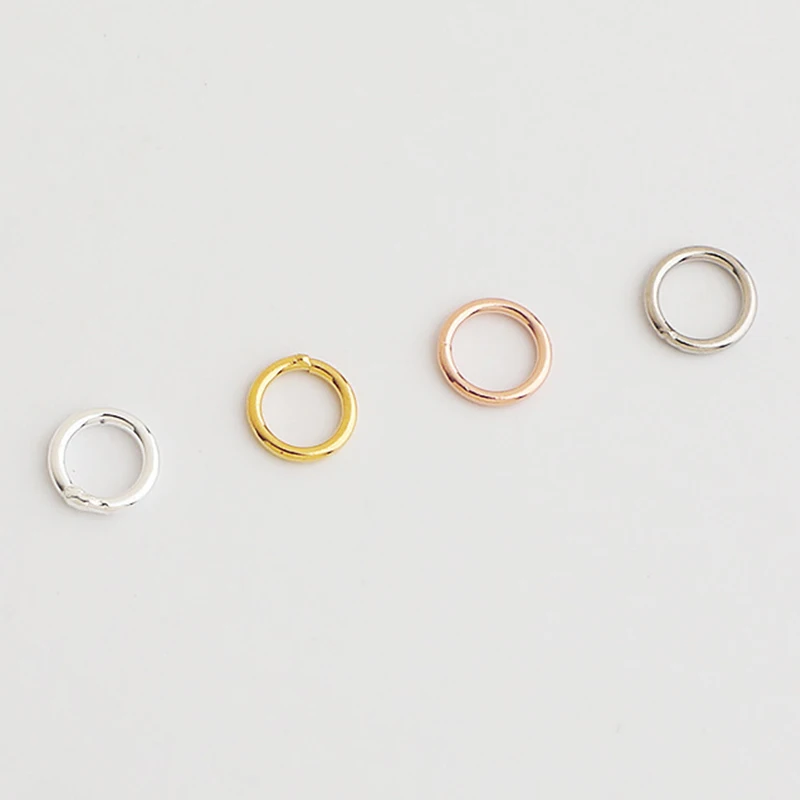 

5 шт./лот, круглые кольца из стерлингового серебра 925 пробы, разъемы 3/4/5/6/7 мм, серебряные открытые/закрытые застежки, кольцевые крючки, сделай сам, ювелирные аксессуары