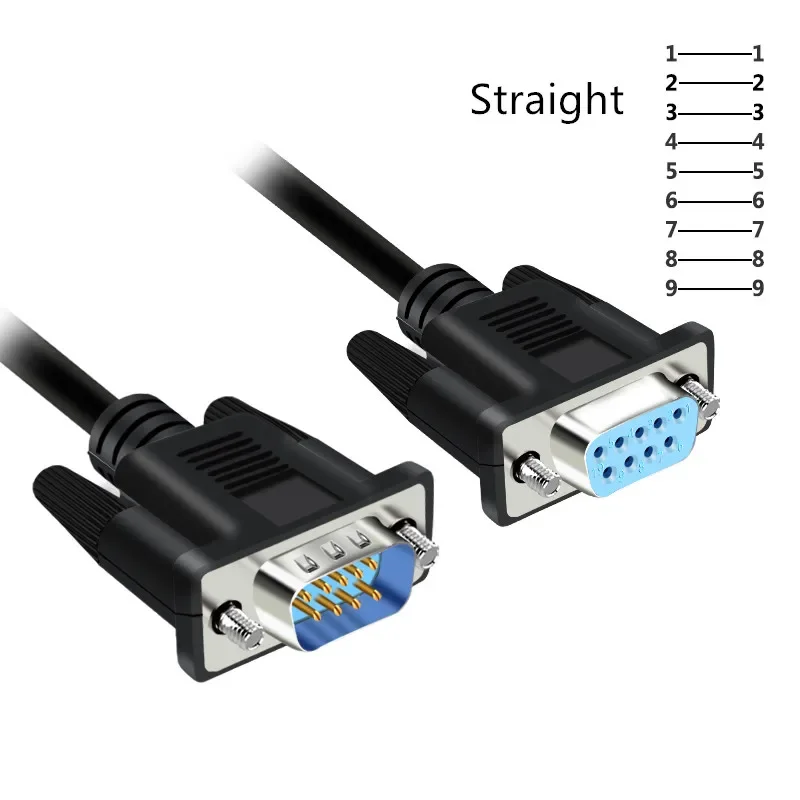 Кабель для модема DB9 с разъемом мама/Папа RS232, соединение крест/прямой, 9-контактный кабель для передачи данных, конвертер, Удлинительный шнур