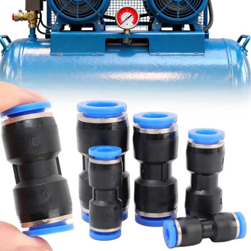 هوائي سريع موصل PU مستقيم من خلال موصل الخرطوم الهوائي ضاغط الهواء الاتصال السريع موصل هوائي 4/6/8/10/12 مللي متر #2