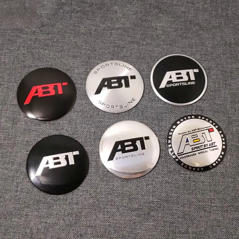 ABT Car Wheel Stickers Auto Center Hub Cap Badge Accessories For Volkswagen GTI R-Line R Polo T5 Golf Passat Lamando CC Lavida