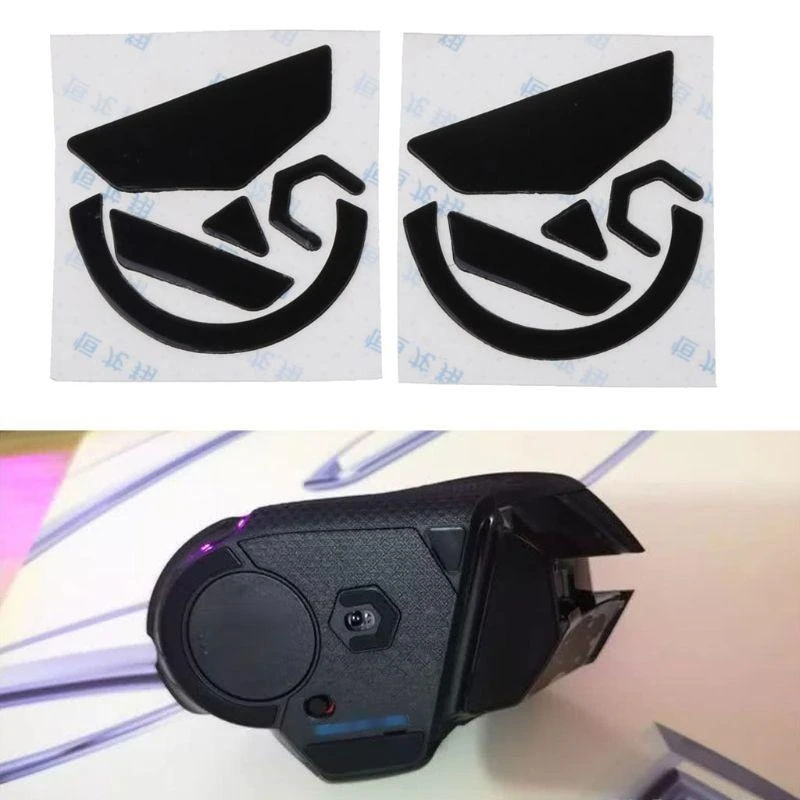 462B 2 Sets Black Mouse Stickers for G502 Wireless Contains 1 Pad