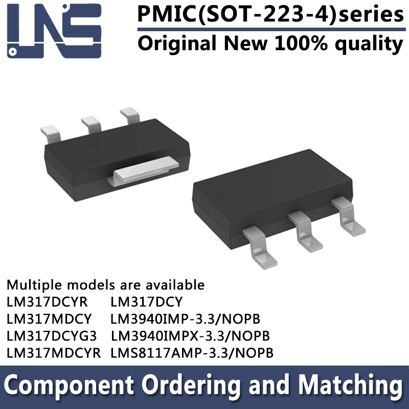 1pcs LM317DCY LM317DCYR LM317MDCY LM317DCYG3 LM317MDCYR LM3940IMP-3.3/NOPB LM3940IMPX-3.3/NOPB LMS8117AMP-3.3/NOPB SOT223-4 PMIC