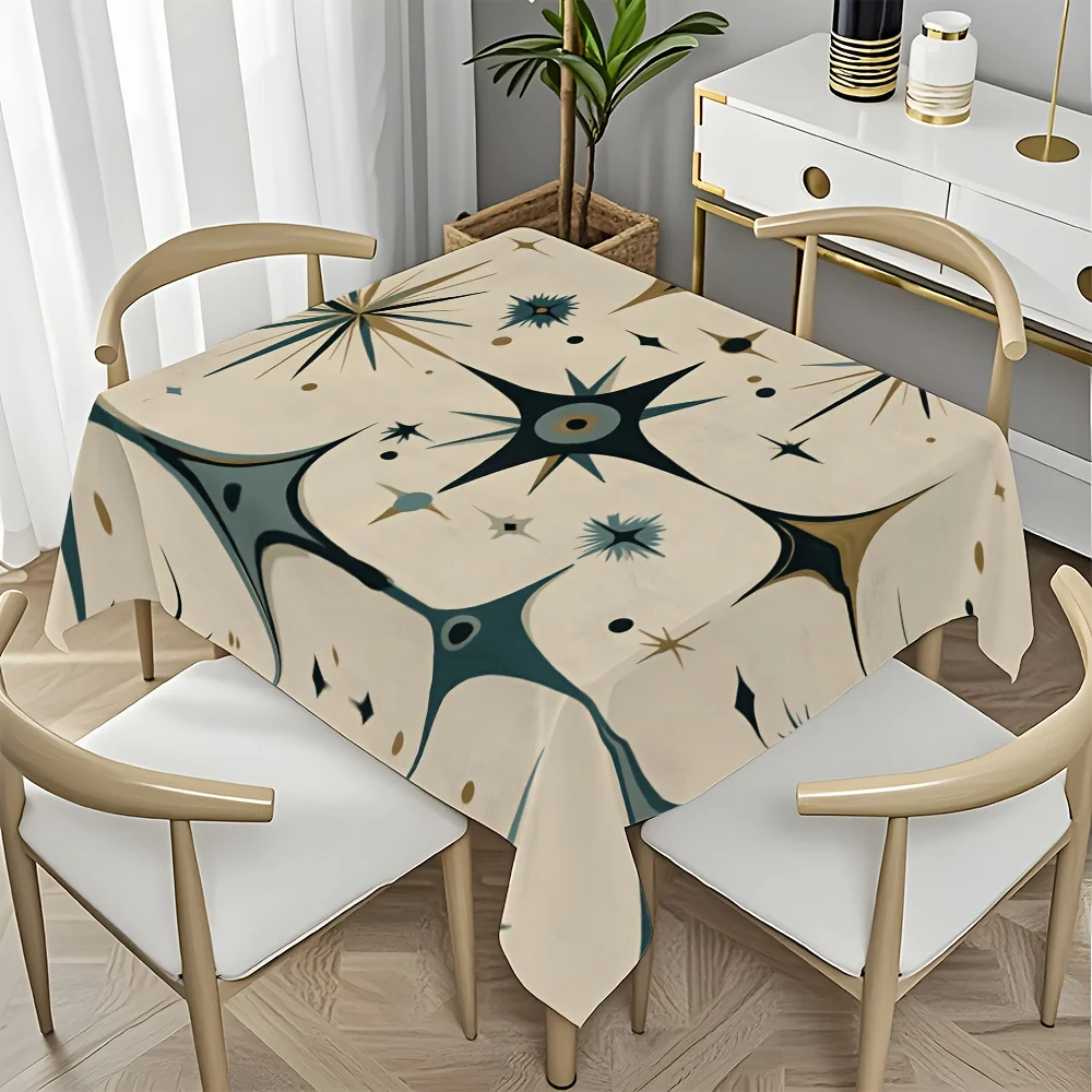 One piece of starburst harmonious rectangular tablecloth design, creating a soft dining atmosphere