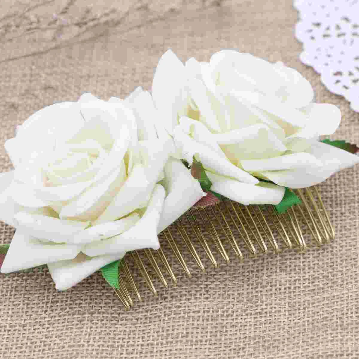 Rose Flower Design Hair Comb Floral Accessories The Flowers Beautiful Accessory Premium Material