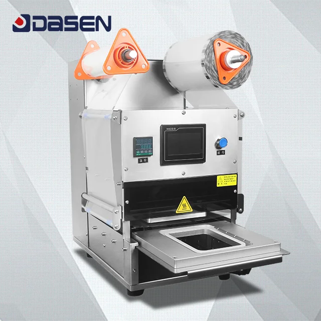 DASEN Desktop Automatic Gas-Filled Heat Sealing Machine MAP Nitrogen Film Foil Paper Lunch Box Meal Food Container Pre-Food