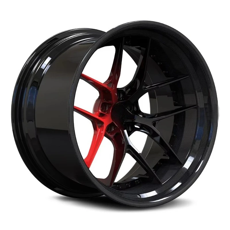 22*10J 5X108 PCD 2-Piece Carbon Fiber Barrel Rims, High Strength Forged Aluminum Alloy Car Wheel Parts