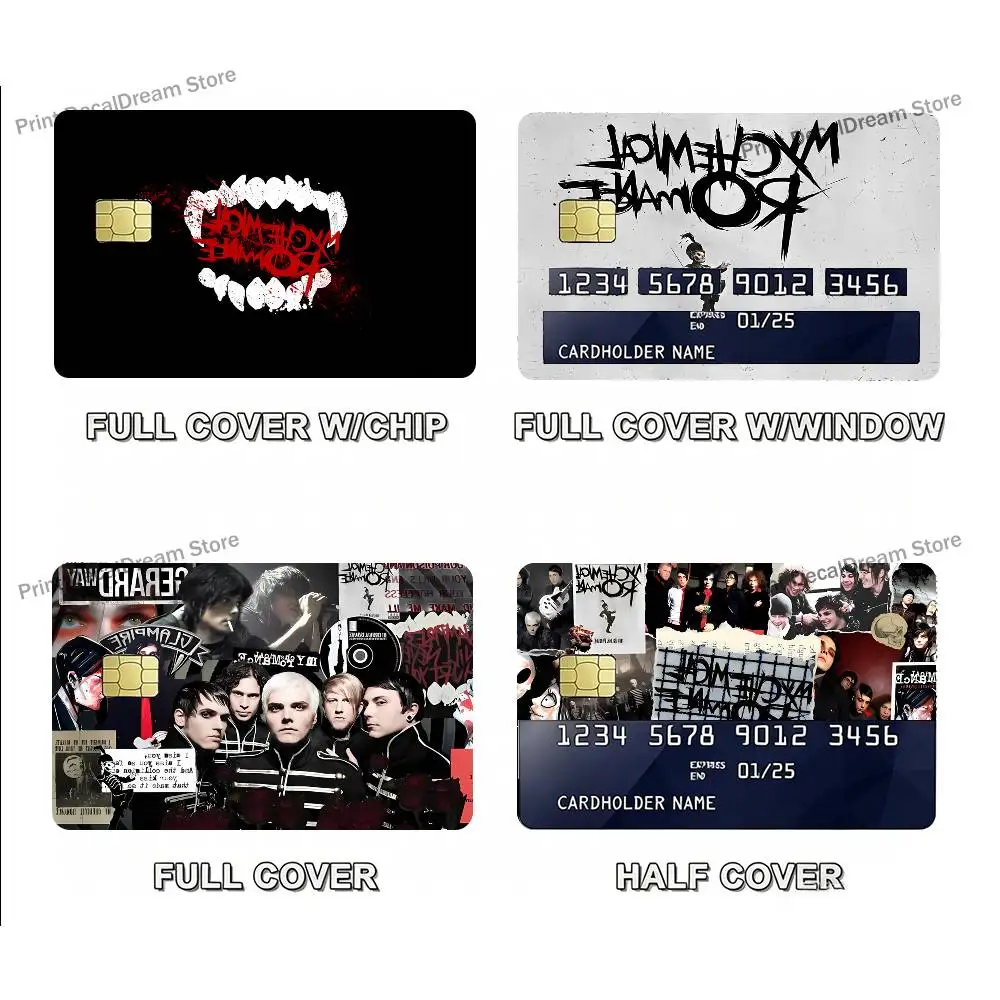 My C-Chemical R-Romance Credit Card Skin Party Stickers for Visa Bank Card Bus Metro Access Card Pvc Waterproof Decal Gift
