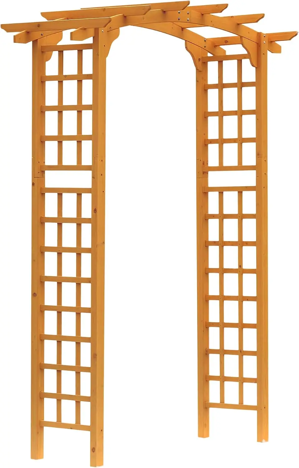 90 Inch Tall Wooden Garden Arbor Arch with Trellis Panels, Decorative Plant Support Frame for Climbing Vines, Backyard Lawn Patio and Outdoor Party Decoration