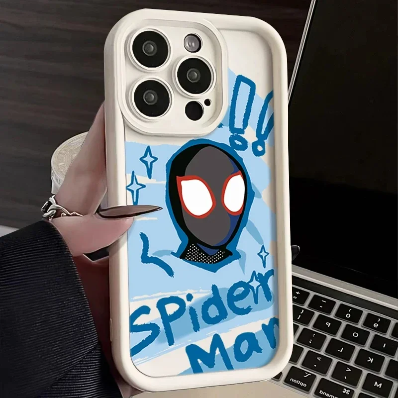 Cartoon Marvel Spiderman Phone Case, Shockproof Cover for iPhone 15, 14, 13, 12, 11 Pro Max, XR, XS Max, X, 7, 8 Plus, SE, 2020