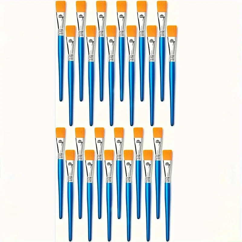 24Pcs Painting Pen Brush Watercolor Acrylic Oil Drawing Blue Rod Nylon Hair Art Special Brush