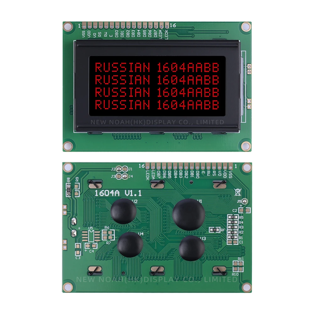 Russian BTN Black Film Red 1604A Character LCD Module 04*16 Voltage 5V 3.3V Optional 3.6 Inches ST7066U Multi Language Module