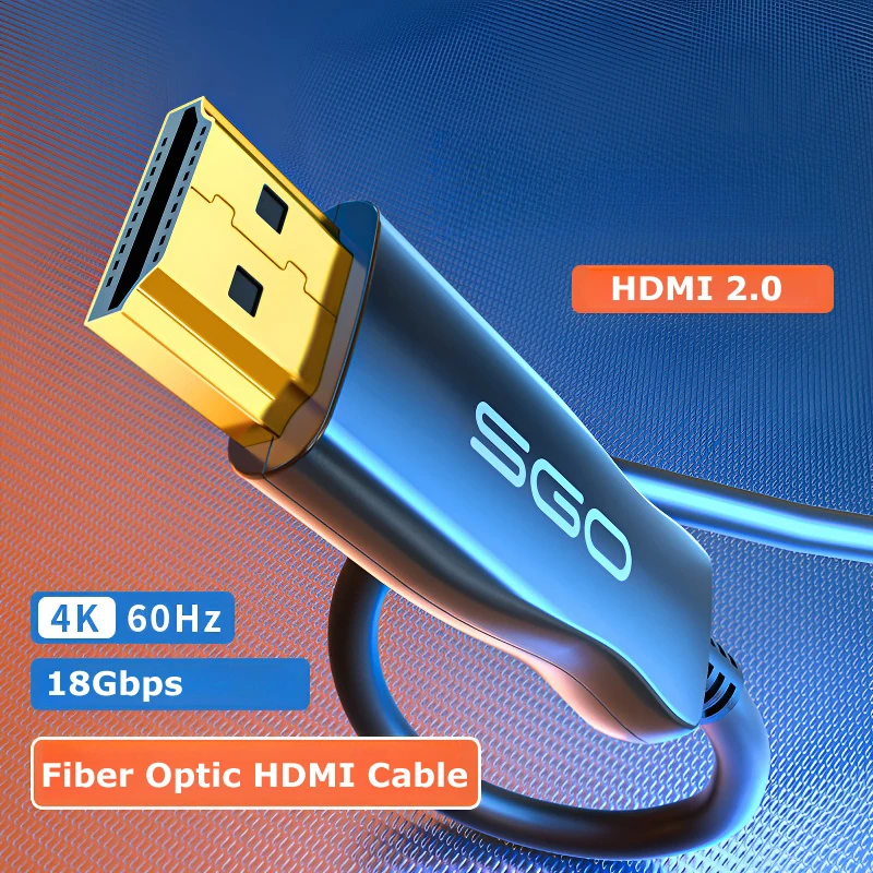 

Fiber Optic HDMI Cable 4K/60Hz 2.0 HDMI Cable 100M Support ARC 3D HDR 18Gbps UHD Male to Male For HD TV Projector Monitor