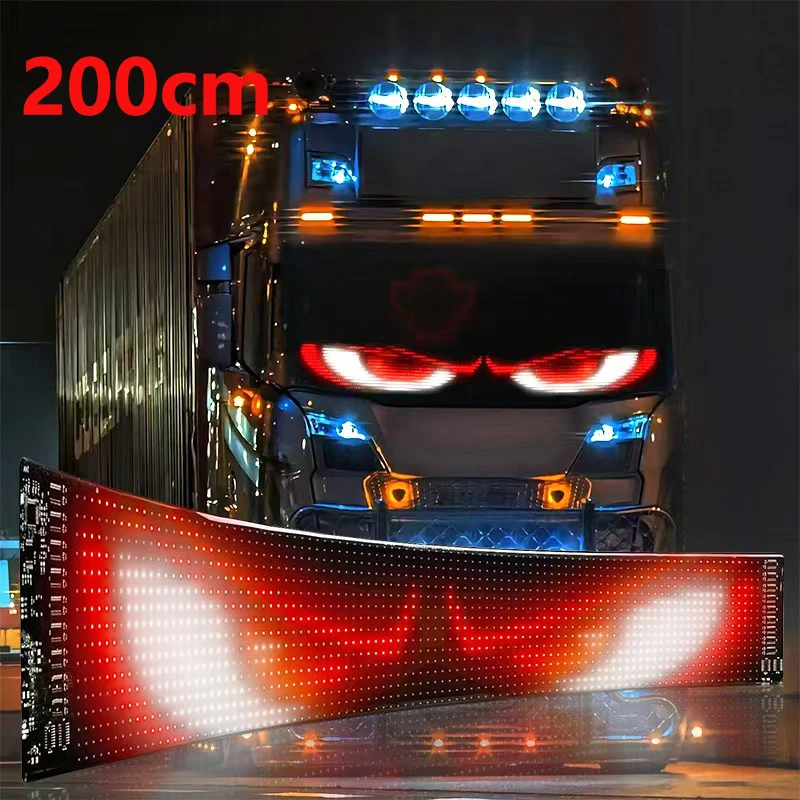 

Devil's Eye Truck Sign Remote Control Scrolling Animation LED Matrix Pixel Panel LED Display Light for Car Truck Windshield