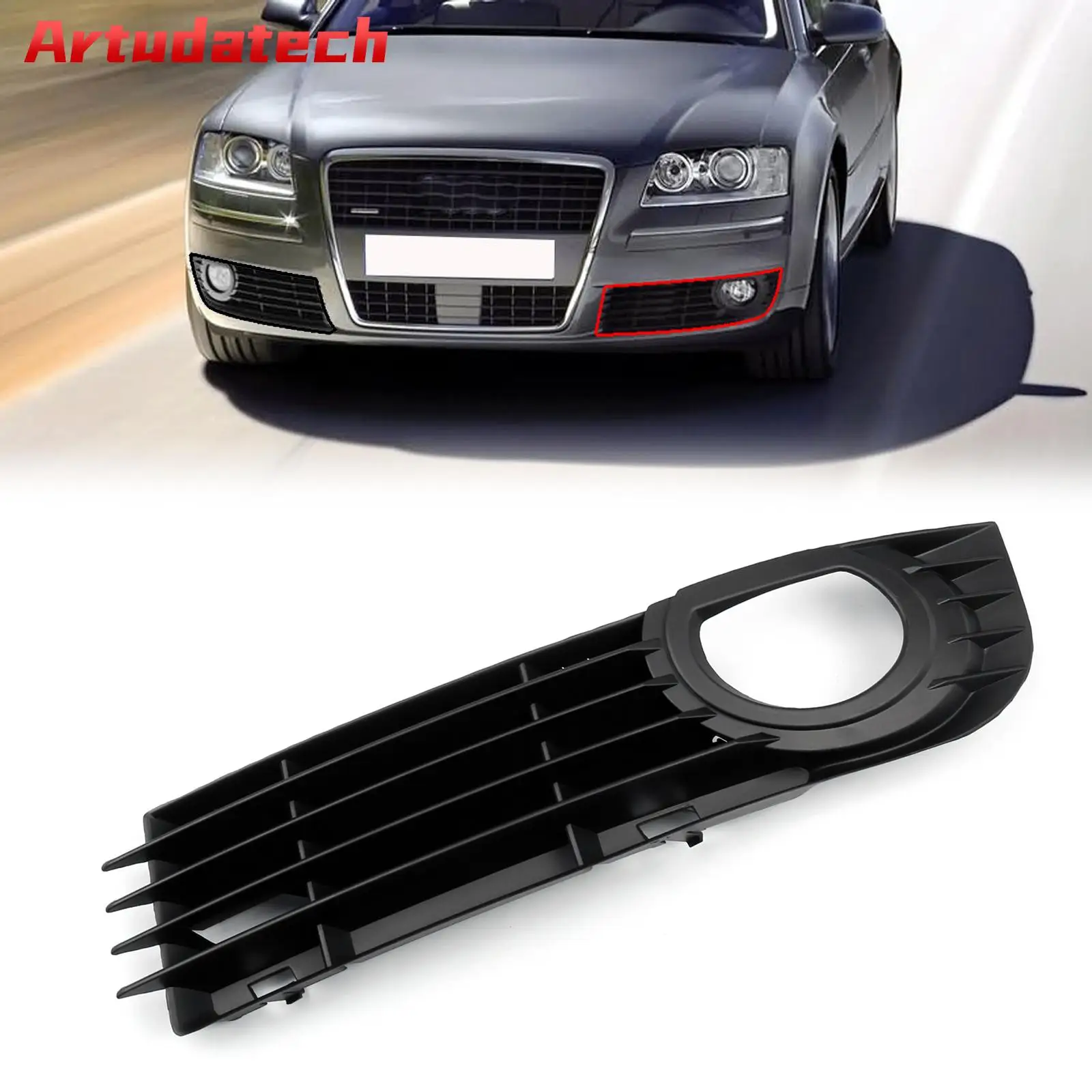 

Artudatech для Audi A8 Quattro 2006 2007 2008 4,2 л 6,0 л передняя нижняя противотуманная фара бампер гриль 4E0 807 681 AD