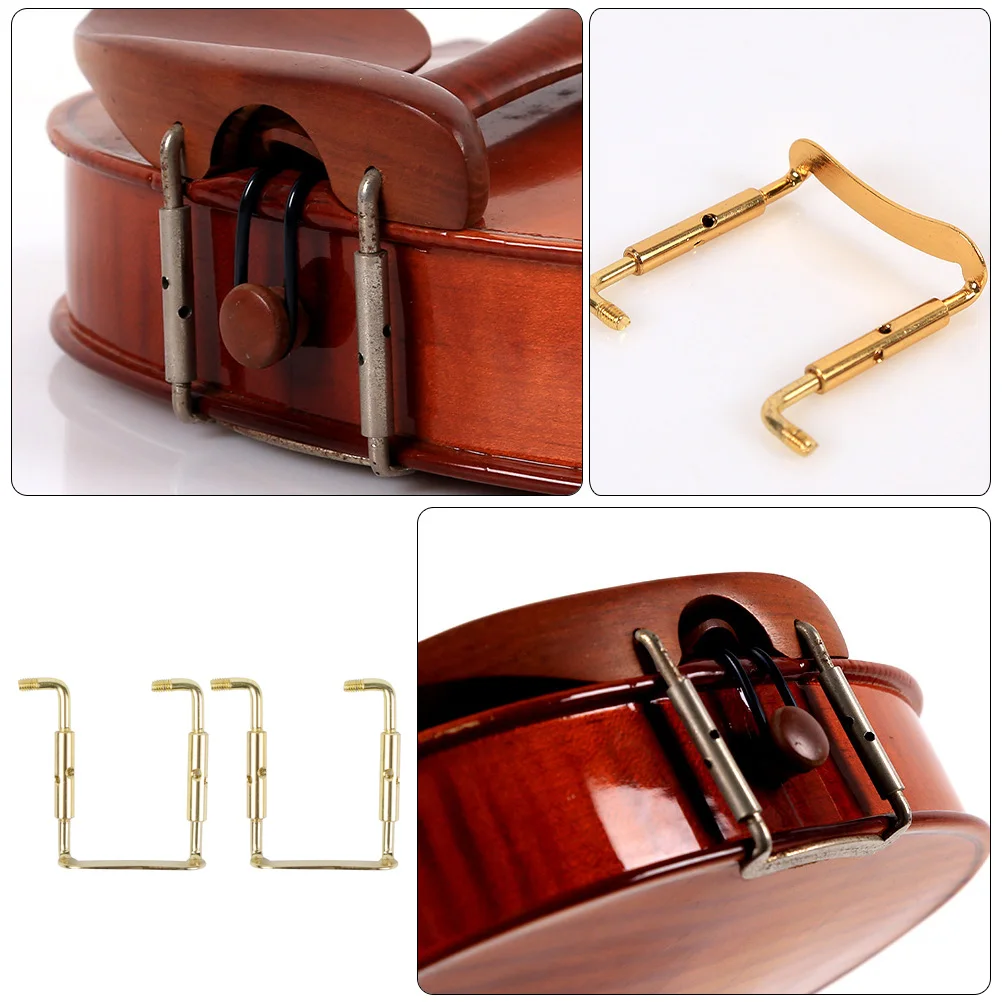 

2 Pcs Violin Chin Rest Screws Chinrest for Forward and Back DIY Fittings Bracket Copper Accessory