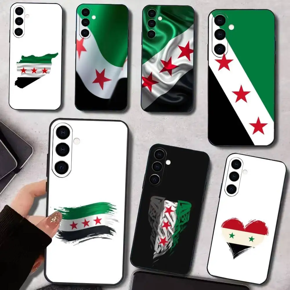 

Shuria Syria Flag Phone Case For Samsung Galaxy A73,A72,A71,A70,A53,A52,A51,Others Soft Black Cover