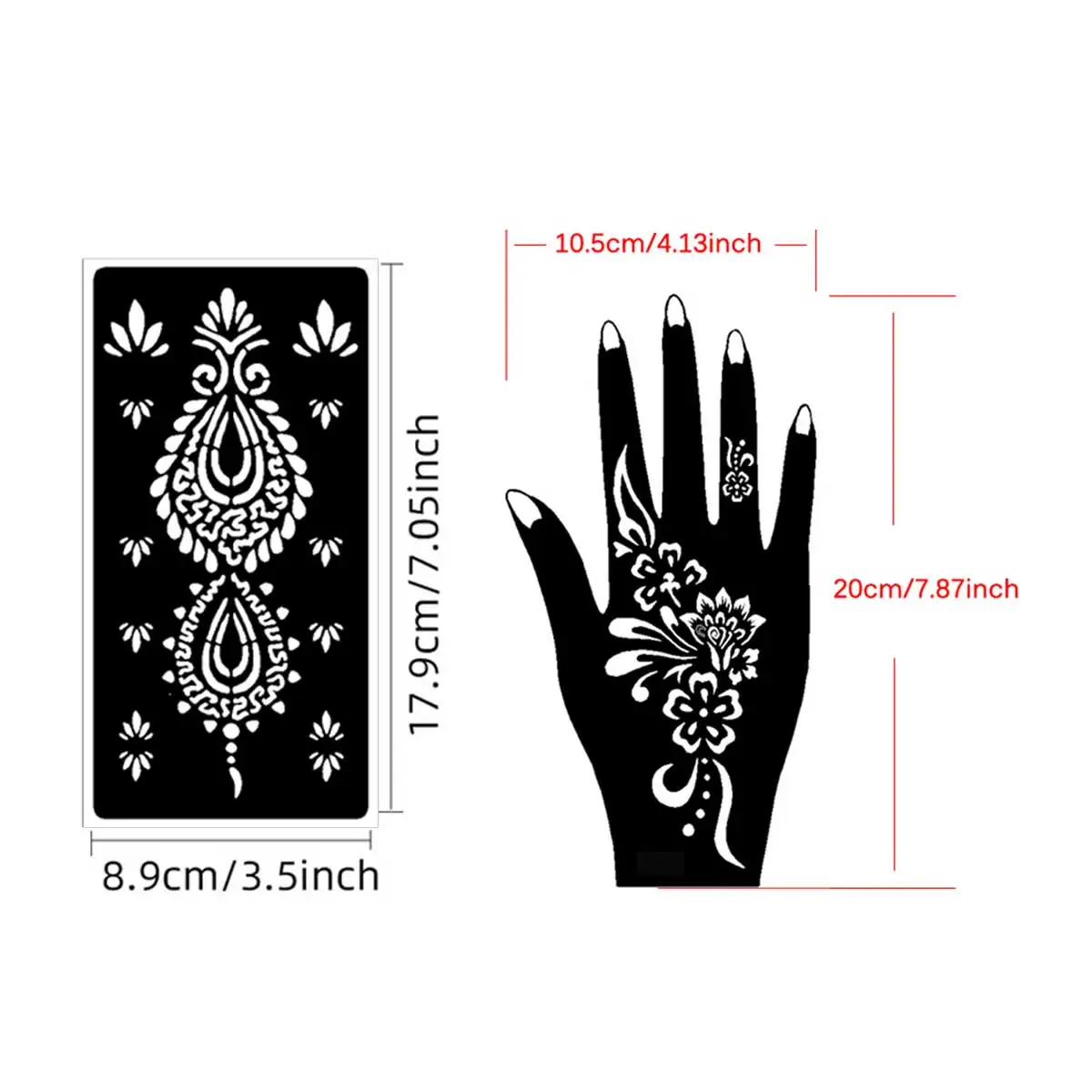Tattoo Stencil Templates Kit, Reusable Hand Temporary Tattoo Stencils, Self-Adhesive Tattoo Sticker for Women Girls Adults, Rama