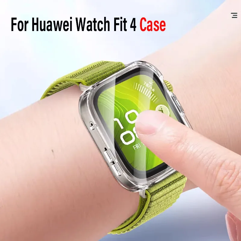 Чехол из закаленного стекла + чехол для Huawei Watch Fit 4, универсальный бампер для ПК, защитные чехлы для экрана Huawei Watch Fit 4, аксессуары