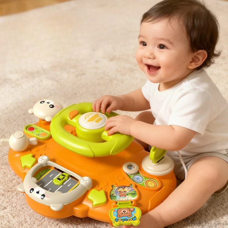 Children Early Education Intelligence Steering Wheel Toy Childrens Simulated Realistic Driving Car Small Cart Soothing Girl Toys