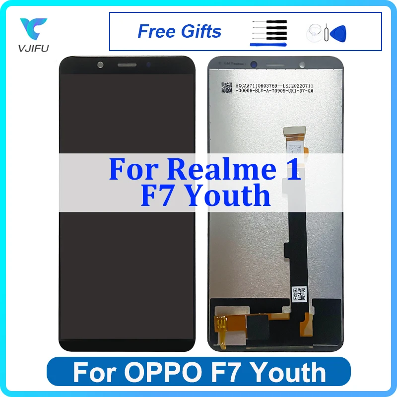 

6.0" LCD For OPPO F7 Youth / Realme 1 Display Touch Screen CPH1861 CPH1859 Digitizer Assembly Replacement Repair 100% Tested