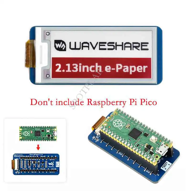 Raspberry Pi Pico 2,13-дюймовый модуль дисплея E-Ink для электронной бумаги 250x122, красный/черный/белый, SPI