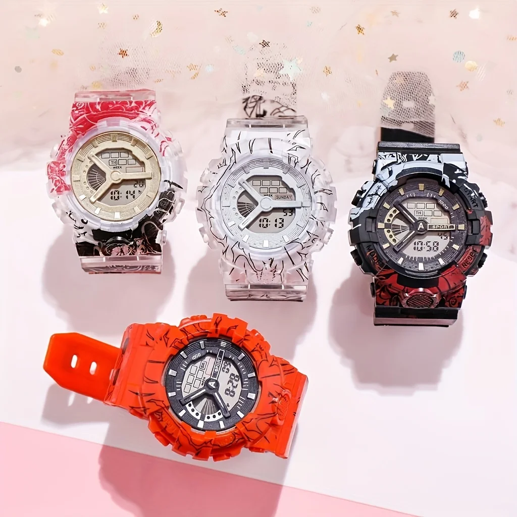 Стильные и прочные детские цифровые спортивные часы: светящиеся, ударопрочные, многоцветные, идеальный школьный подарок