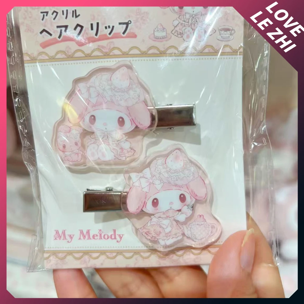 

1Pc New Sweet Lovely Cartoon My Melody Pink White Hairclips Kawaii Bowknot Strawberry Rabbit Teapot Flower Dress Hairpin Gift