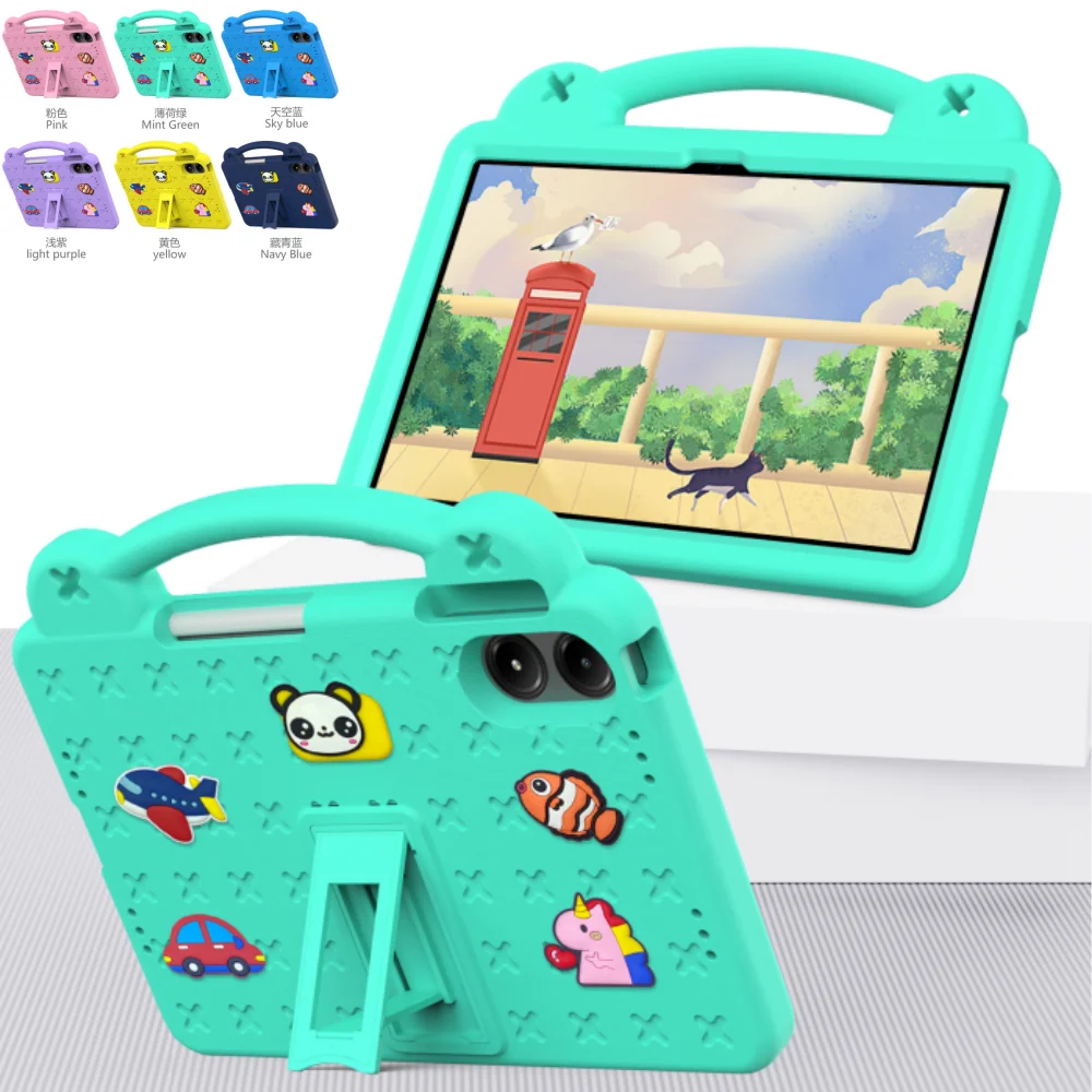 

Kids Case for Xiaomi Redmi Pad Pro 12.1 inch 2024 POCO Pad 12.1" EVA Bear Handheld Shockproof Cartoon Tablet Cover with Pen Slot