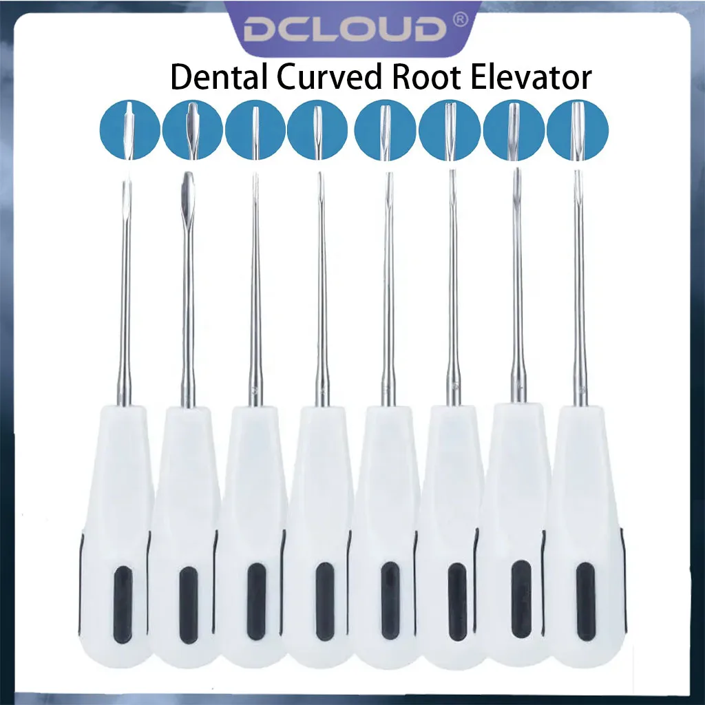 

8Pcs/Set Dental Luxating Lift Elevators Set Clareador Curved Root Teeth Extracting Forceps Stainless Steel Dentistry Screwdriver