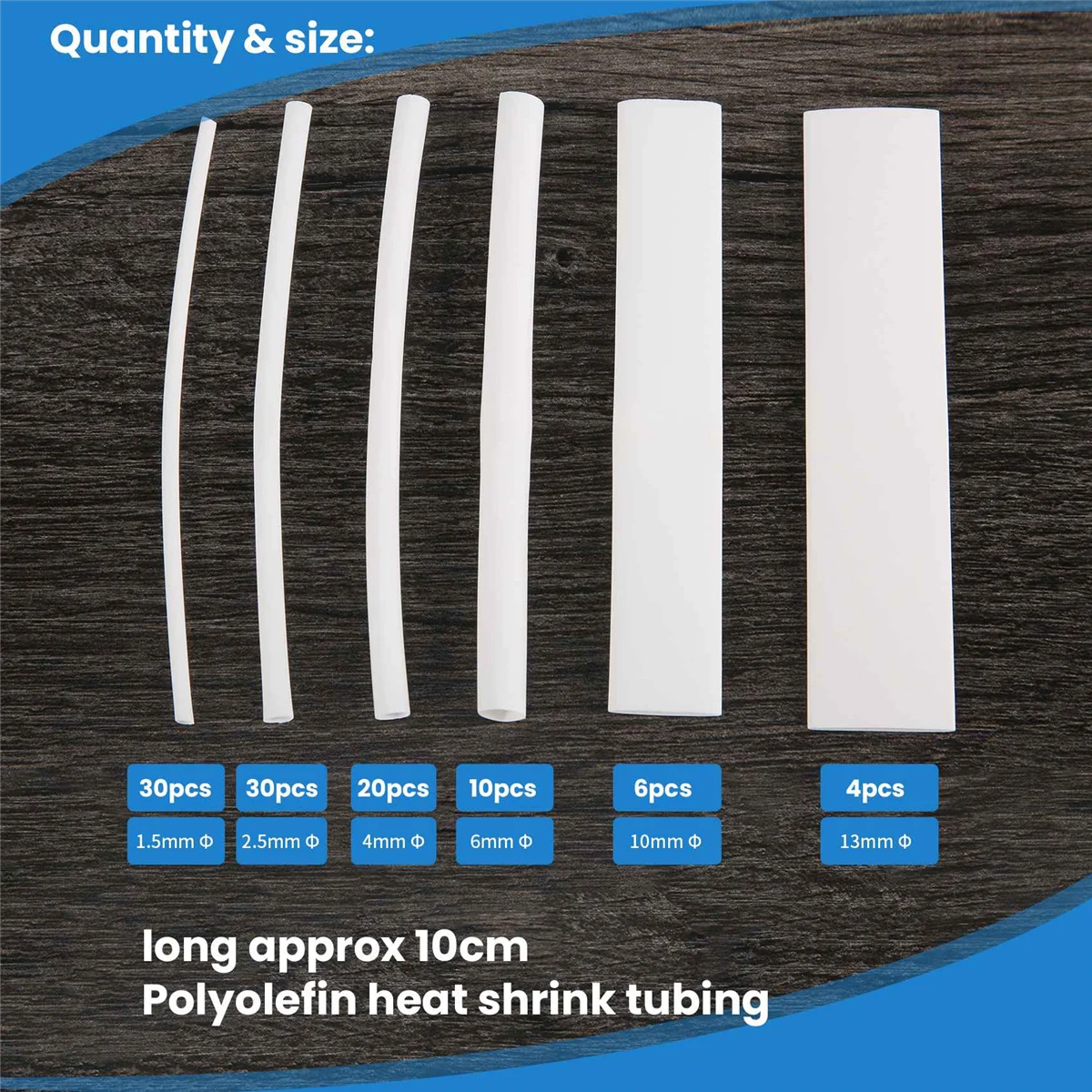 AA84 100 pcs heat shrink tube casing heat shrink tube color:white