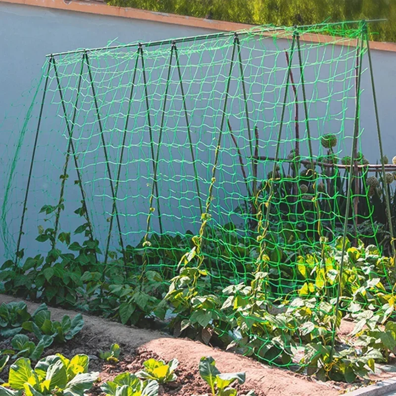 Robustes Pflanzenspaliernetz aus Polyester, quadratisches Netz, Wachstumsnetz für Kletterpflanzen, Gemüse, Garten, Pergola, Stütznetz