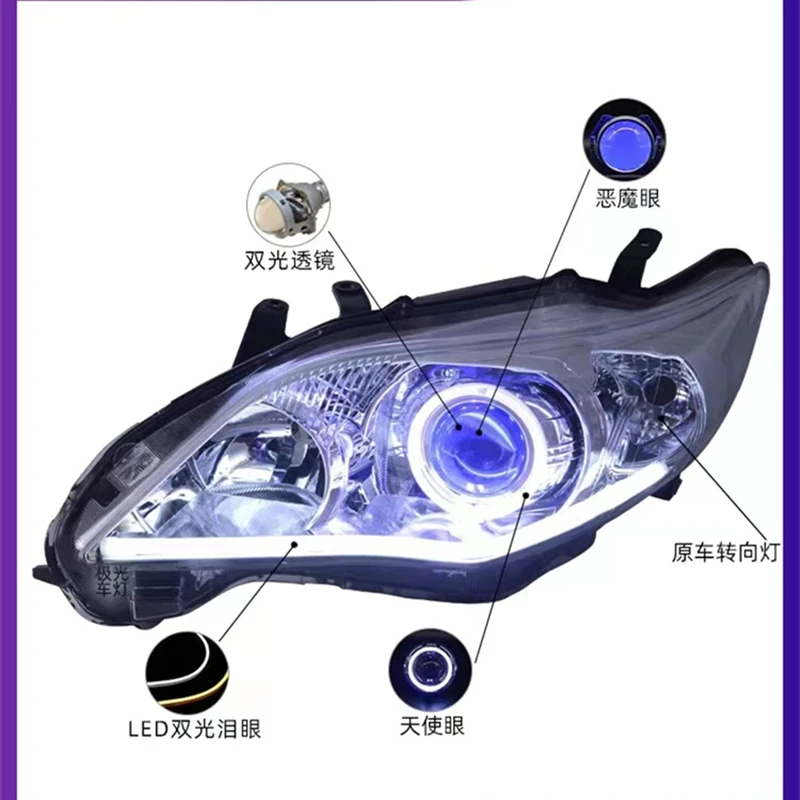 

For Toyota Corolla 2010-13 LED Headlight assembly DRL daytime running light Xenon turn signal driving lamp Car accessories