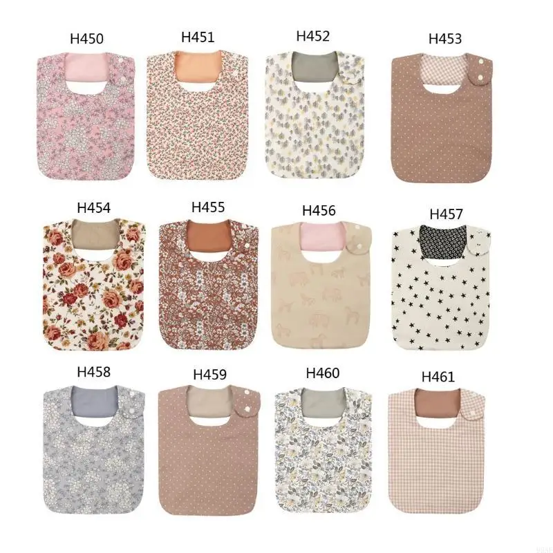 

95AE Floral Baby Bibs Waterproof Bib Cotton Saliva Towel Kids Toddler Feeding Burp